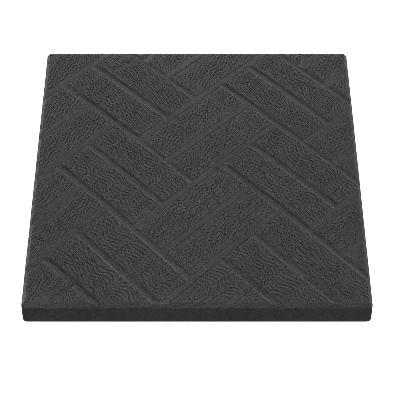Basketweave tile in matte charcoal